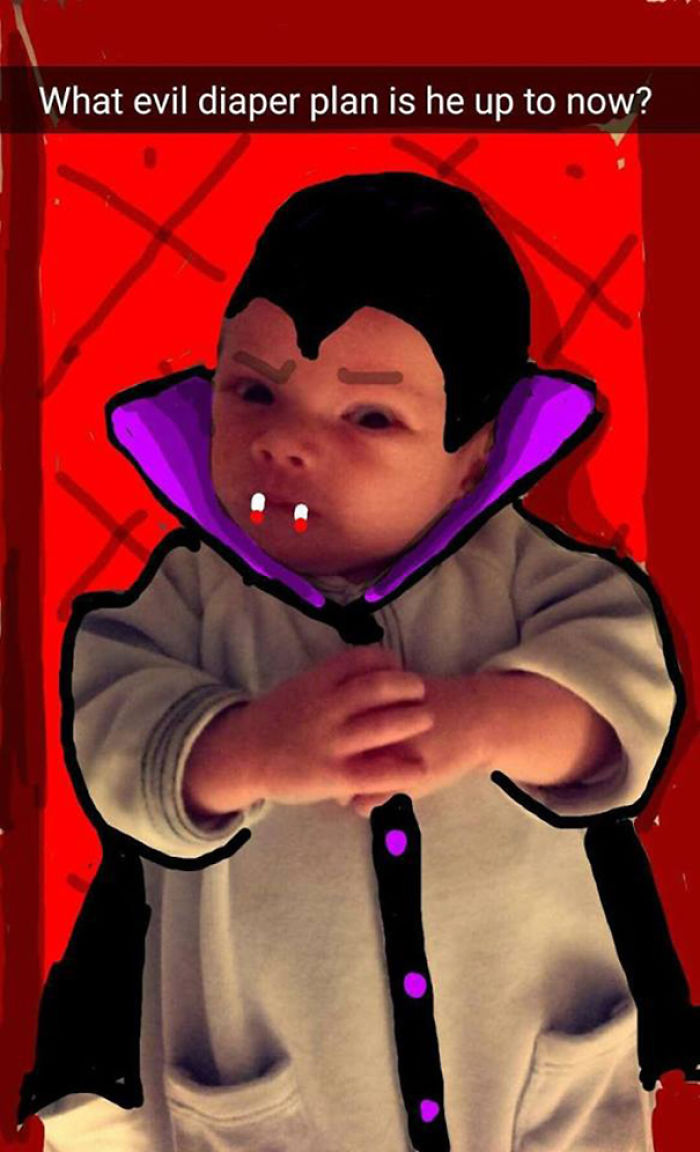SNAPDAD: Dad Doodles On His Baby’s Snapchat Pics And It’s Adorable SNAPDAD: Dad Doodles On His Baby’s Snapchat Pics And It’s Adorable