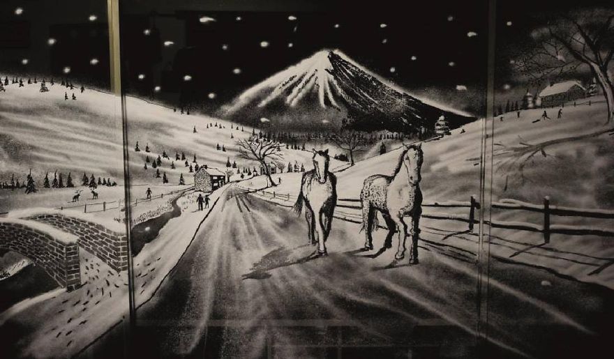 Window Snow Art That I Created Using Snow Spray Window Snow Art That I Created Using Snow Spray