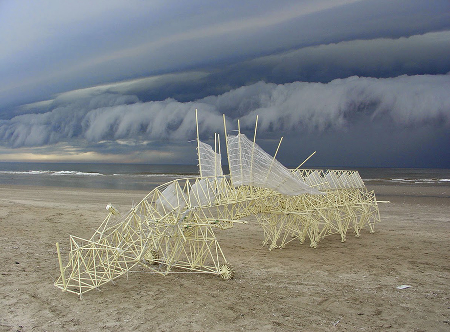 Dutch Artist Creates Wind-Powered Walking Sculptures