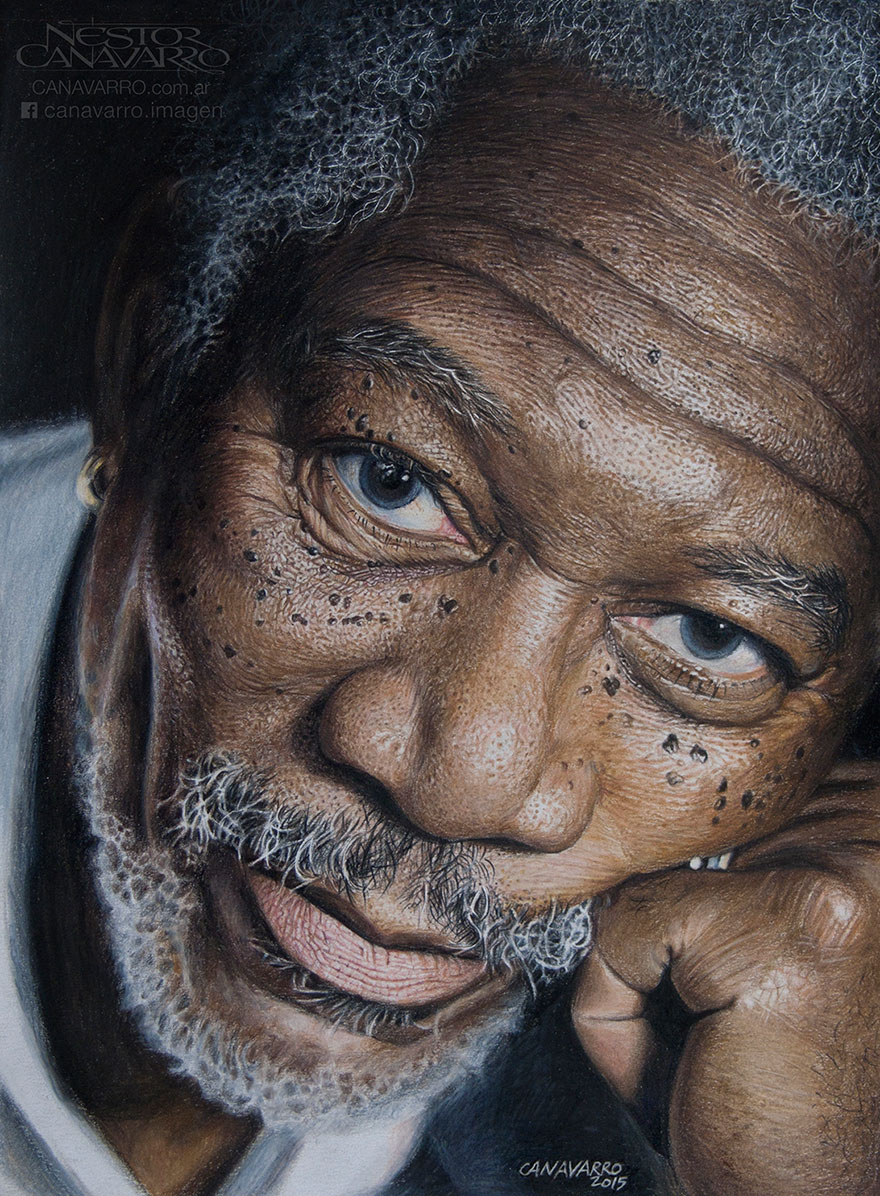 My 50-Hour High-Detail Drawing Of Morgan Freeman In Color Pencils My 50-Hour High-Detail Drawing Of Morgan Freeman In Color Pencils