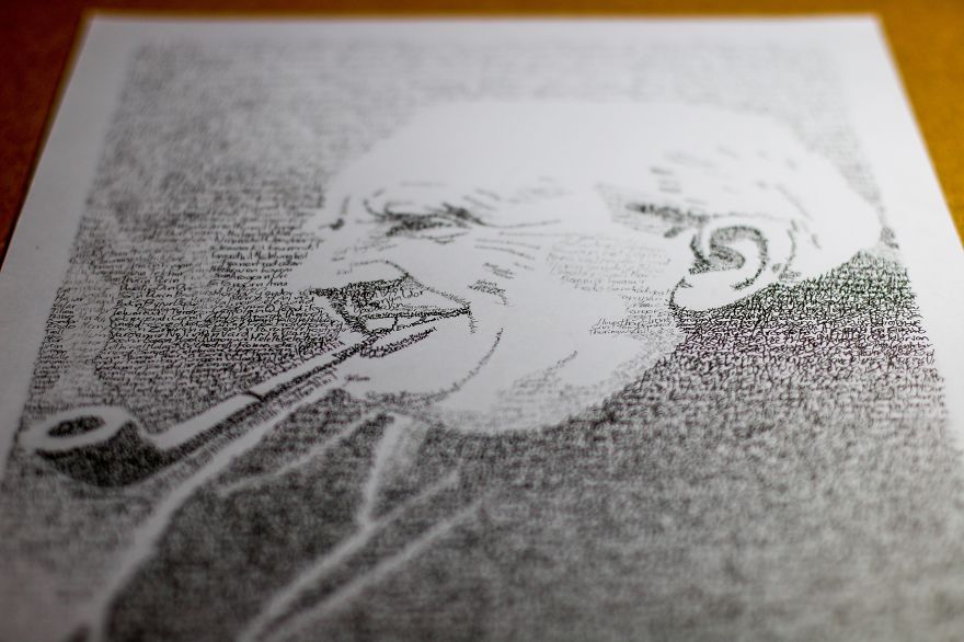 I Used An Ink Pen To Make Tolkien’s Portrait Out Of His Words I Used An Ink Pen To Make Tolkien’s Portrait Out Of His Words