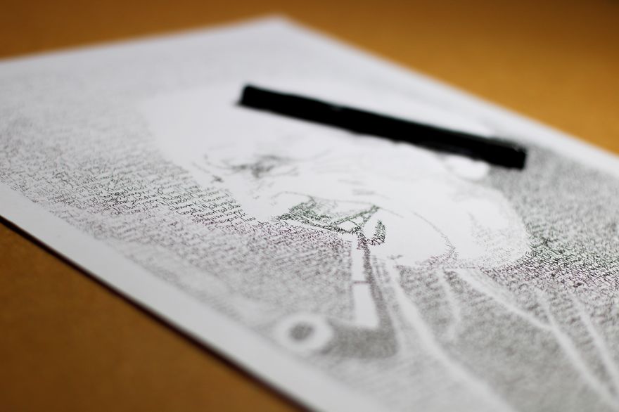 I Used An Ink Pen To Make Tolkien’s Portrait Out Of His Words I Used An Ink Pen To Make Tolkien’s Portrait Out Of His Words