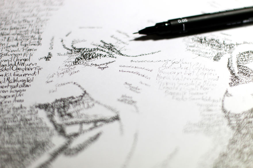 I Used An Ink Pen To Make Tolkien’s Portrait Out Of His Words I Used An Ink Pen To Make Tolkien’s Portrait Out Of His Words