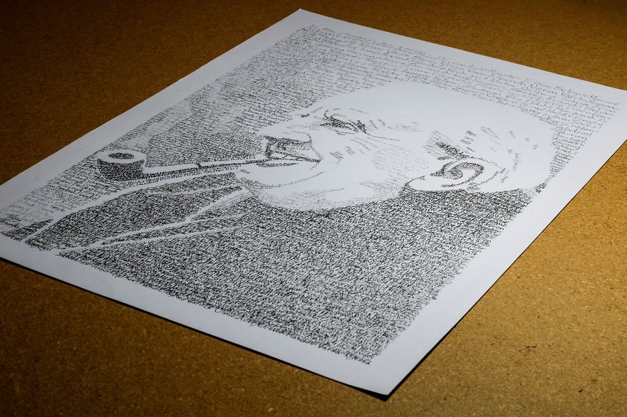 I Used An Ink Pen To Make Tolkien’s Portrait Out Of His Words I Used An Ink Pen To Make Tolkien’s Portrait Out Of His Words