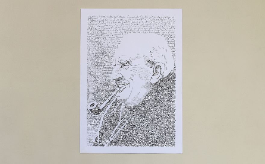 I Used An Ink Pen To Make Tolkien’s Portrait Out Of His Words I Used An Ink Pen To Make Tolkien’s Portrait Out Of His Words