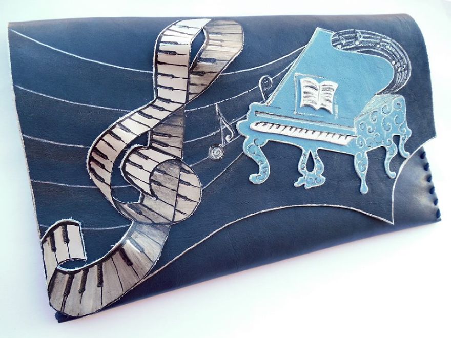 I Use 3D And Collage Techniques To Create Unique Handmade Leather Clutch Bags I Use 3D And Collage Techniques To Create Unique Handmade Leather Clutch Bags