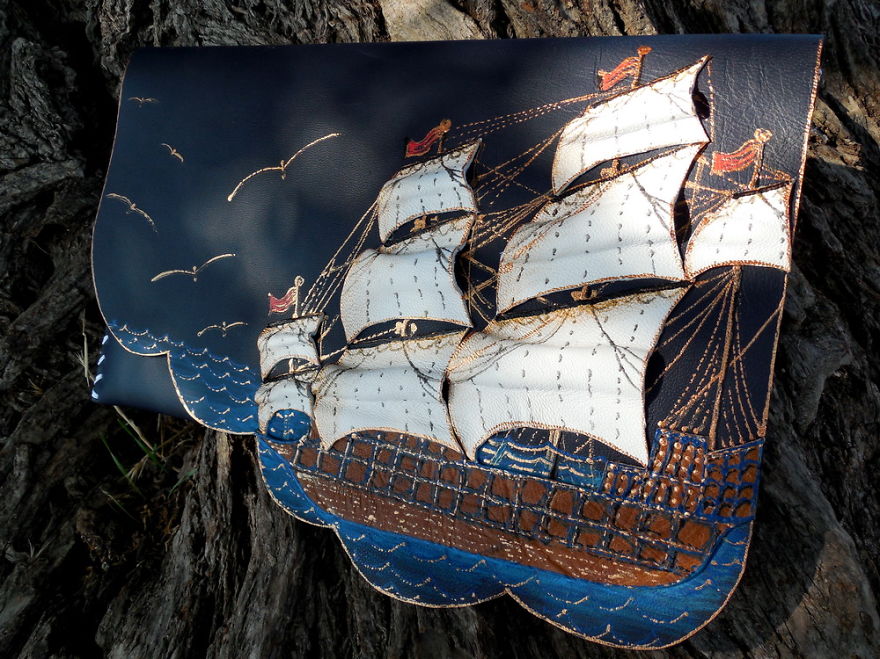 I Use 3D And Collage Techniques To Create Unique Handmade Leather Clutch Bags I Use 3D And Collage Techniques To Create Unique Handmade Leather Clutch Bags