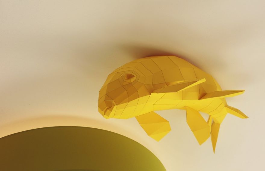 Ceiling Installation Of Koi Fishes Diving In And Out Of The Ceiling Ceiling Installation Of Koi Fishes Diving In And Out Of The Ceiling