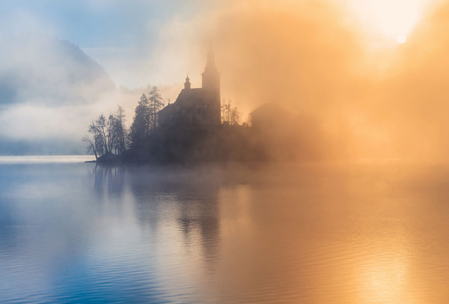 Another Magical Sunrise At Lake Bled In Slovenia