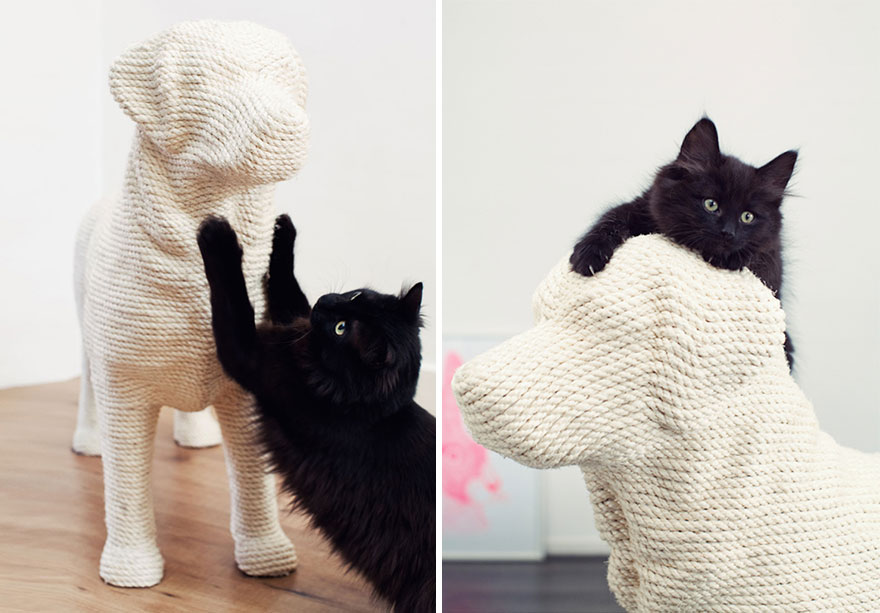 Dog-Shaped Scratching Post Lets Cats Have Their Sweet Revenge Dog-Shaped Scratching Post Lets Cats Have Their Sweet Revenge