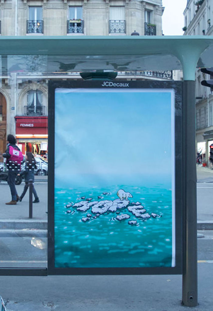 Artists Fill Paris With 600 Fake Ads To Protest Corporate Sponsorship Of Climate Conference Artists Fill Paris With 600 Fake Ads To Protest Corporate Sponsorship Of Climate Conference