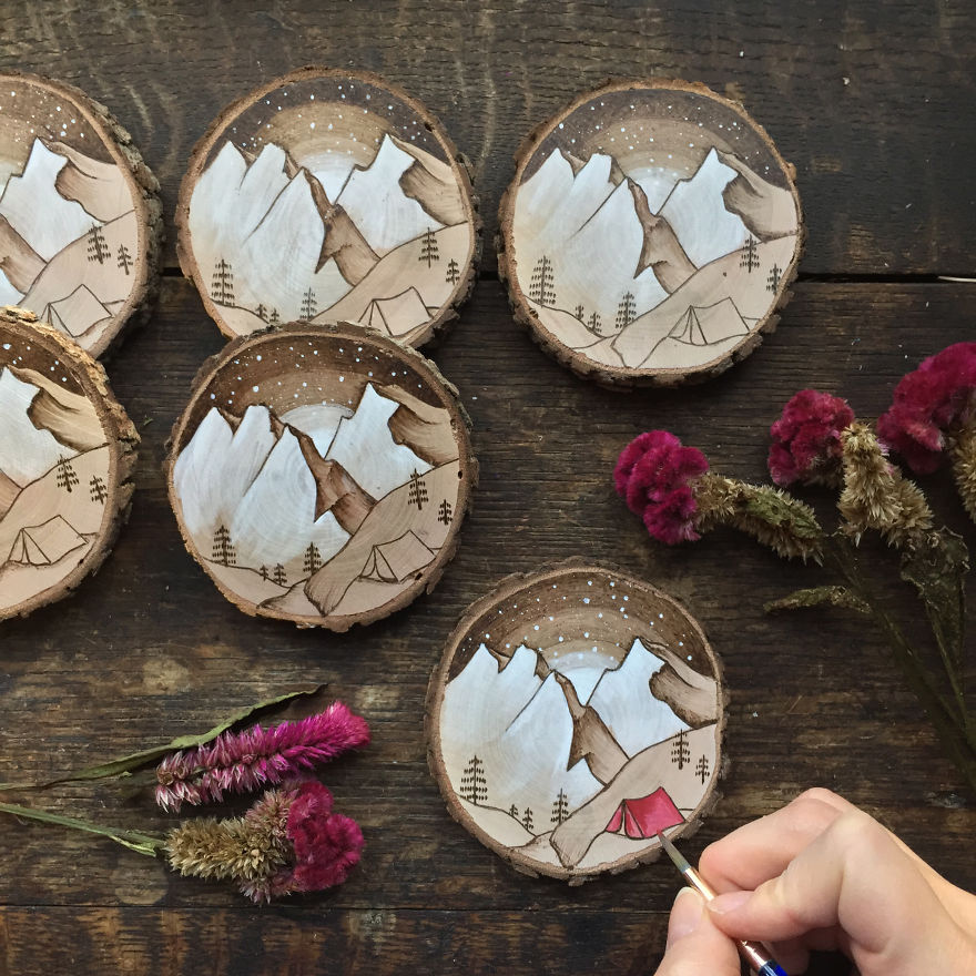 I Quit My Boring Office Job To Start Making Mini Paintings On Recycled Wood I Quit My Boring Office Job To Start Making Mini Paintings On Recycled Wood