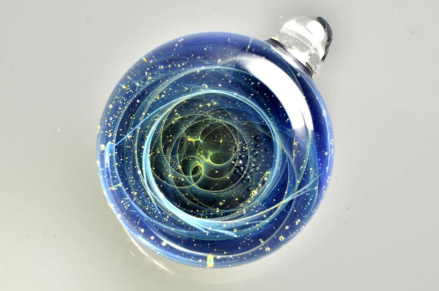 Space Glass: Planets And Galaxies Trapped In Tiny Glass Pendants By Japanese Artist