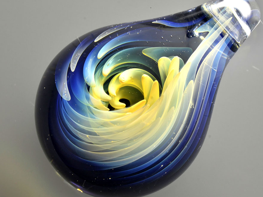 Space Glass: Planets And Galaxies Trapped In Tiny Glass Pendants By Japanese Artist