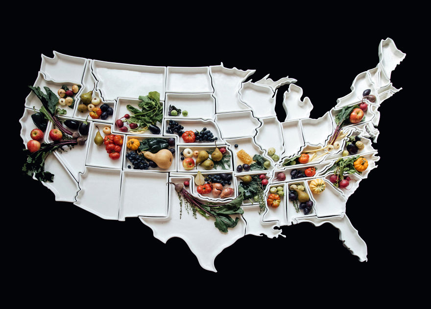 The ’50 United Plates’ Map Set Literally Brings The US To Your Table The ’50 United Plates’ Map Set Literally Brings The US To Your Table