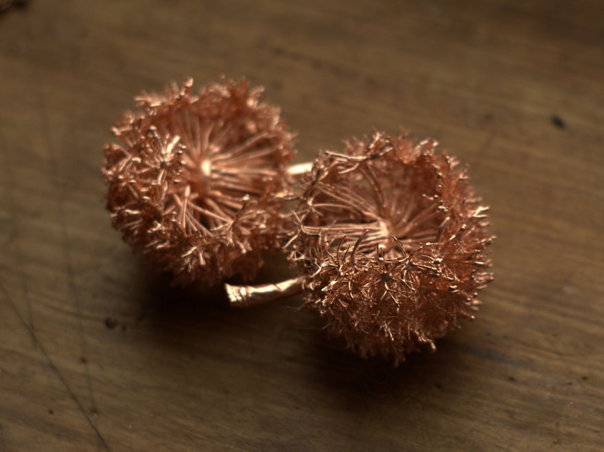 Beautiful Jewelry Made From Natural Objects Using Electroforming Method