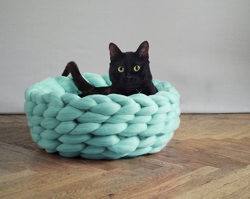 Extremely Chunky Pet Beds Knit By Anna Mo