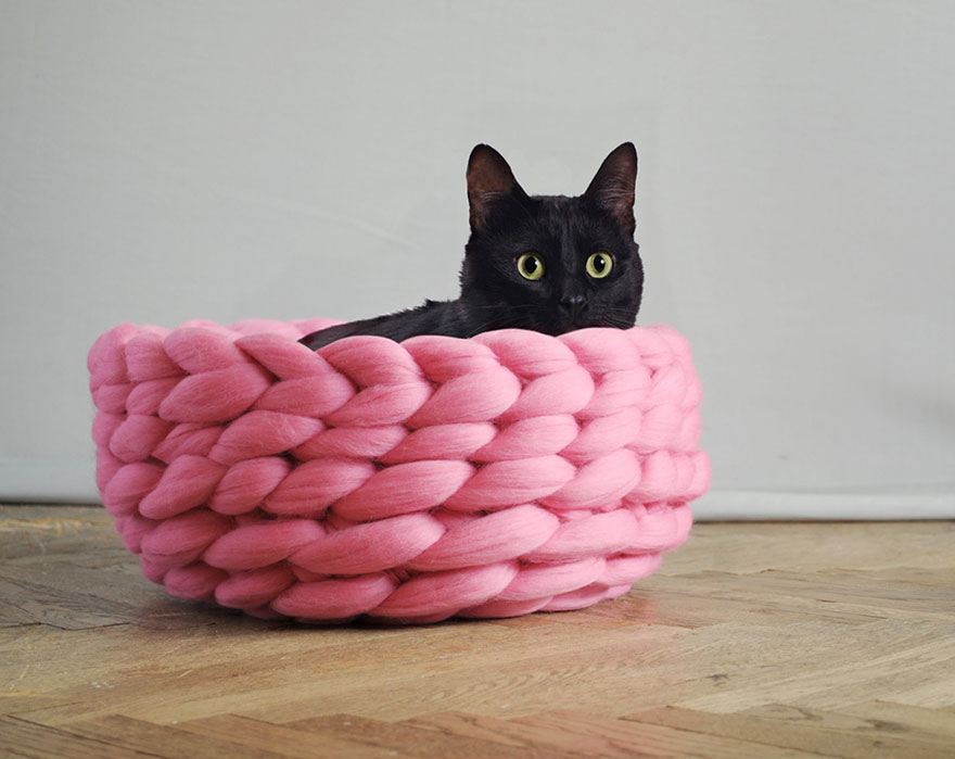 Extremely Chunky Pet Beds Knit By Anna Mo