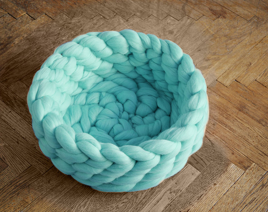 Extremely Chunky Pet Beds Knit By Anna Mo