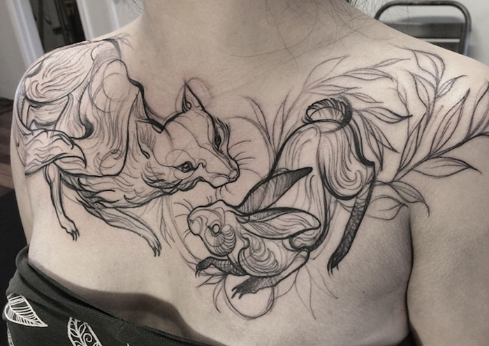 Sketch Tattoos That Look Like Pencil Drawings By Nomi Chi Sketch Tattoos That Look Like Pencil Drawings By Nomi Chi