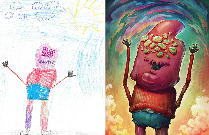 55 Artists Recreate Kids’ Monster Doodles In Their Unique Styles 55 Artists Recreate Kids’ Monster Doodles In Their Unique Styles