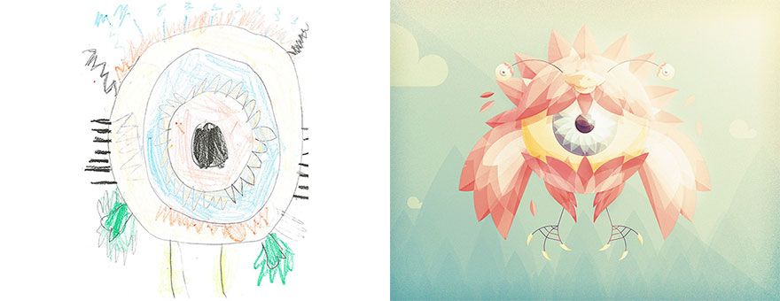 55 Artists Recreate Kids’ Monster Doodles In Their Unique Styles 55 Artists Recreate Kids’ Monster Doodles In Their Unique Styles