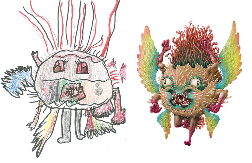 55 Artists Recreate Kids’ Monster Doodles In Their Unique Styles 55 Artists Recreate Kids’ Monster Doodles In Their Unique Styles