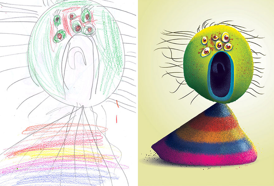 55 Artists Recreate Kids’ Monster Doodles In Their Unique Styles 55 Artists Recreate Kids’ Monster Doodles In Their Unique Styles