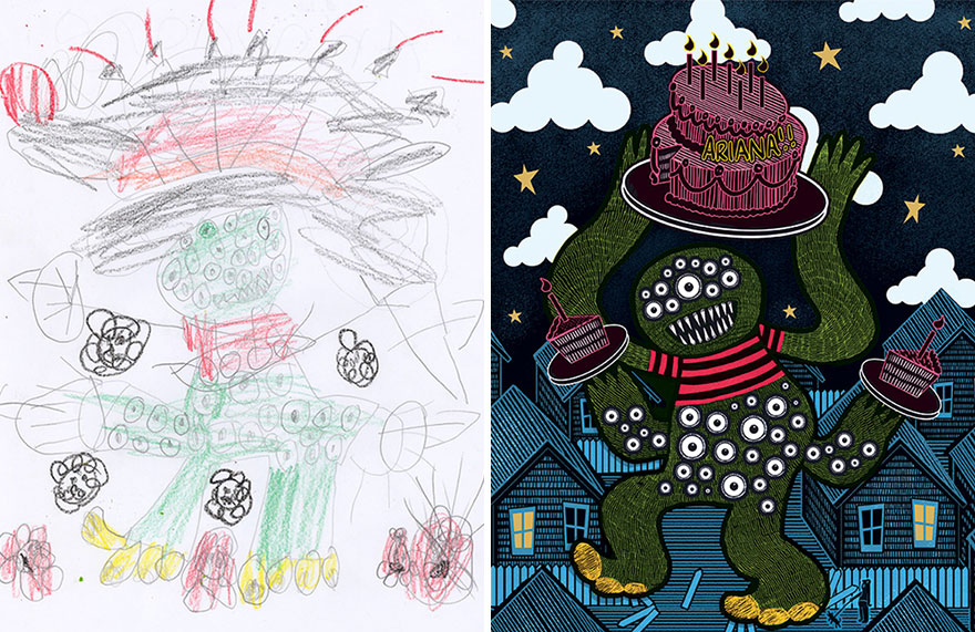 55 Artists Recreate Kids’ Monster Doodles In Their Unique Styles 55 Artists Recreate Kids’ Monster Doodles In Their Unique Styles