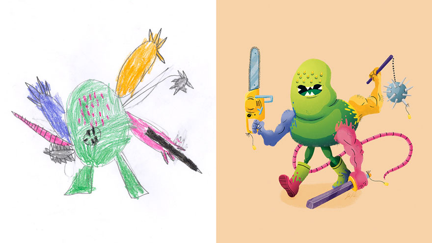 55 Artists Recreate Kids’ Monster Doodles In Their Unique Styles 55 Artists Recreate Kids’ Monster Doodles In Their Unique Styles