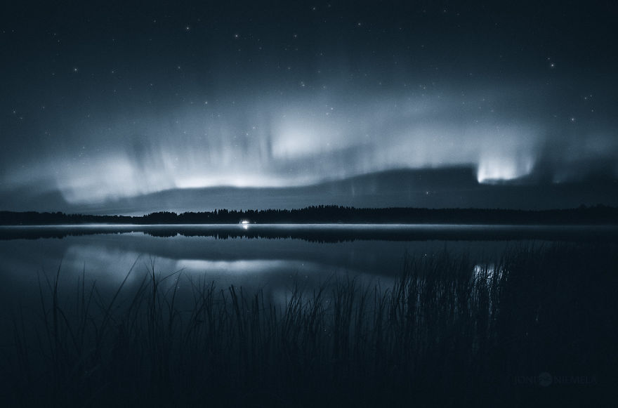 My Photo Series Of Northern Lights In Monochrome