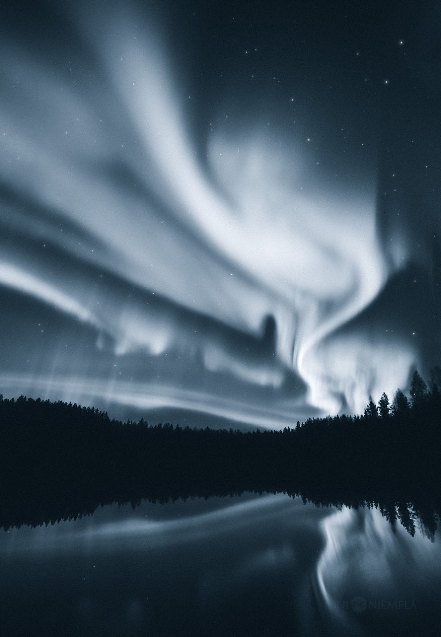 My Photo Series Of Northern Lights In Monochrome