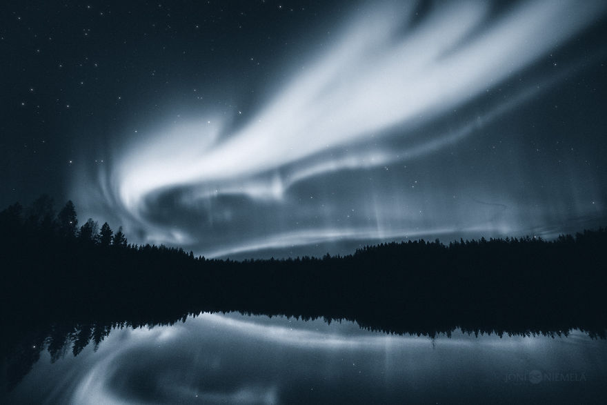 My Photo Series Of Northern Lights In Monochrome