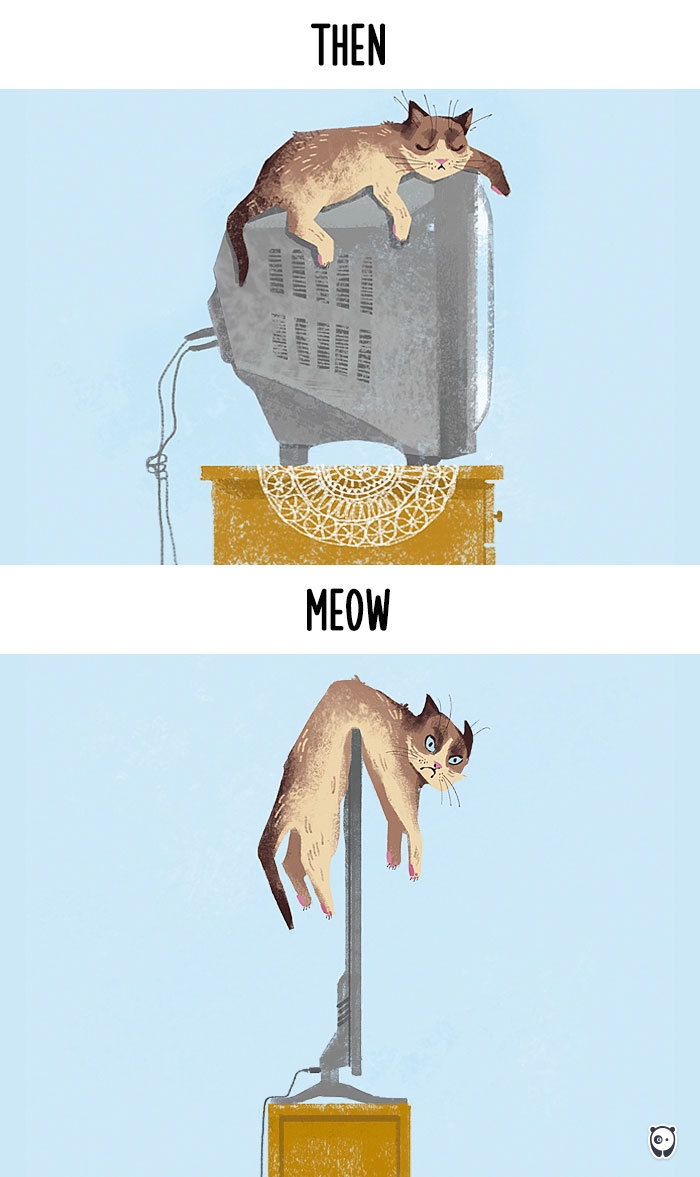 Then vs Meow: How Technology Has Changed Cats’ Lives (15 Pics) Then vs Meow: How Technology Has Changed Cats’ Lives (15 Pics)