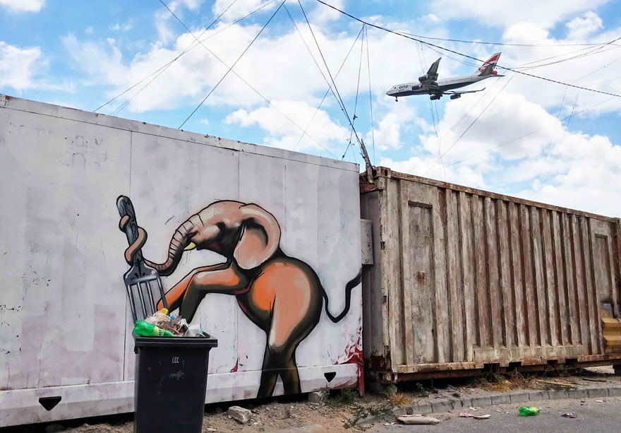 Elephant Street Art In South African Villages To Give People Hope (11+ Pics)
