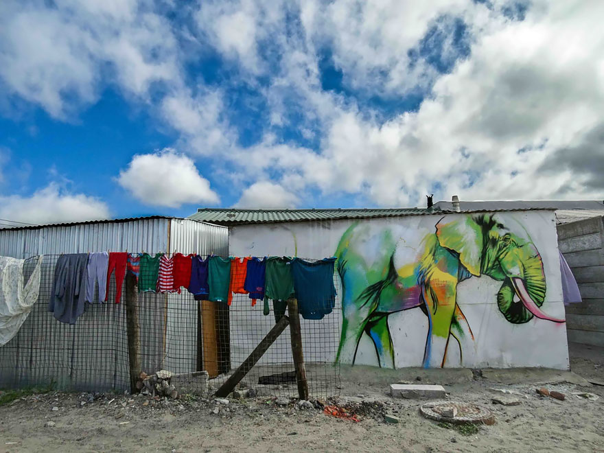 Elephant Street Art In South African Villages To Give People Hope (11+ Pics)