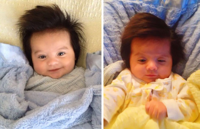 Parents Share Pics Of Babies Born With Full Heads Of Hair (50 Pics) Parents Share Pics Of Babies Born With Full Heads Of Hair (50 Pics)