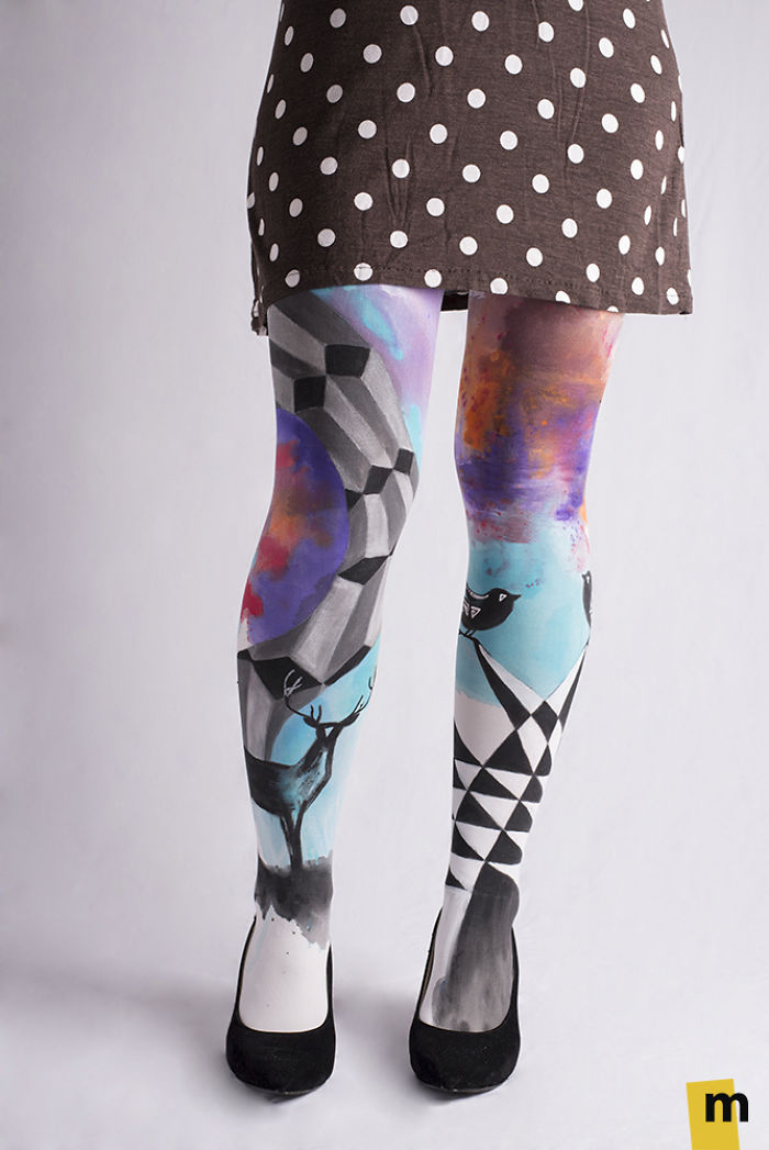 We Hand-Paint Tights That Let You Walk In A Piece Of Art