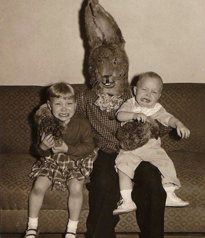 57 Vintage Easter Bunny Pics That Will Give You Nightmares