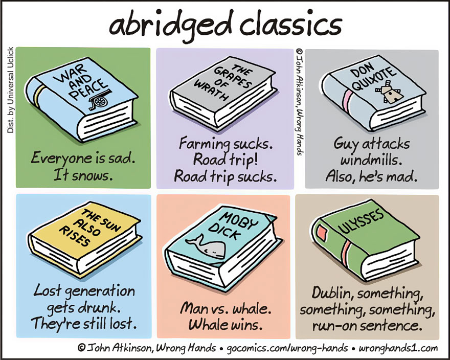 Extremely Shortened Versions of Classic Books For Lazy People Extremely Shortened Versions of Classic Books For Lazy People
