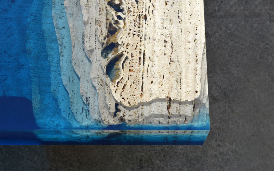 Lagoon Tables That I Made By Merging Resin With Cut Travertine Marble Lagoon Tables That I Made By Merging Resin With Cut Travertine Marble