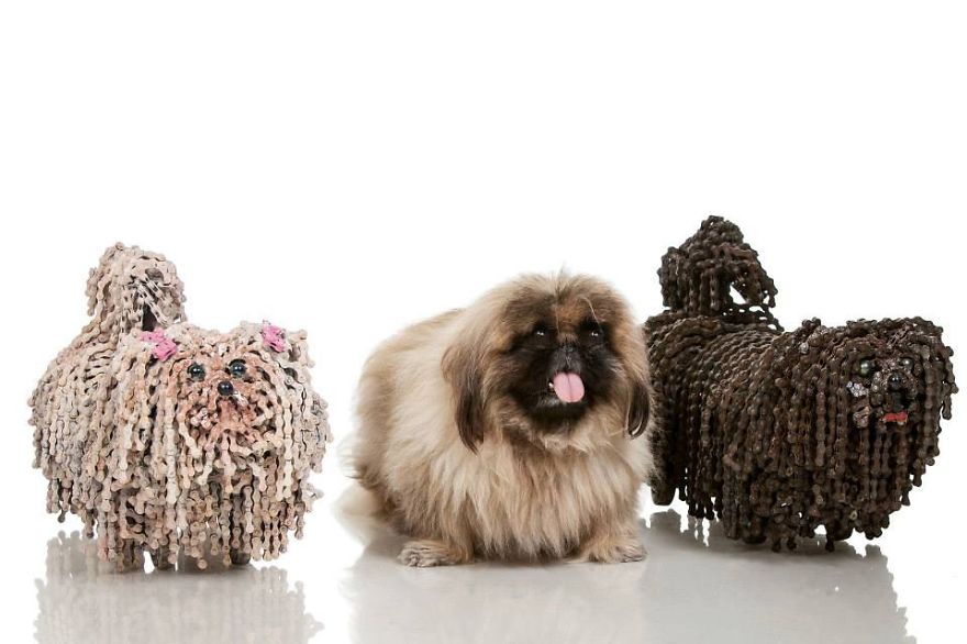 Unchained: I Create Dog Sculptures From Recycled Bicycle Chains