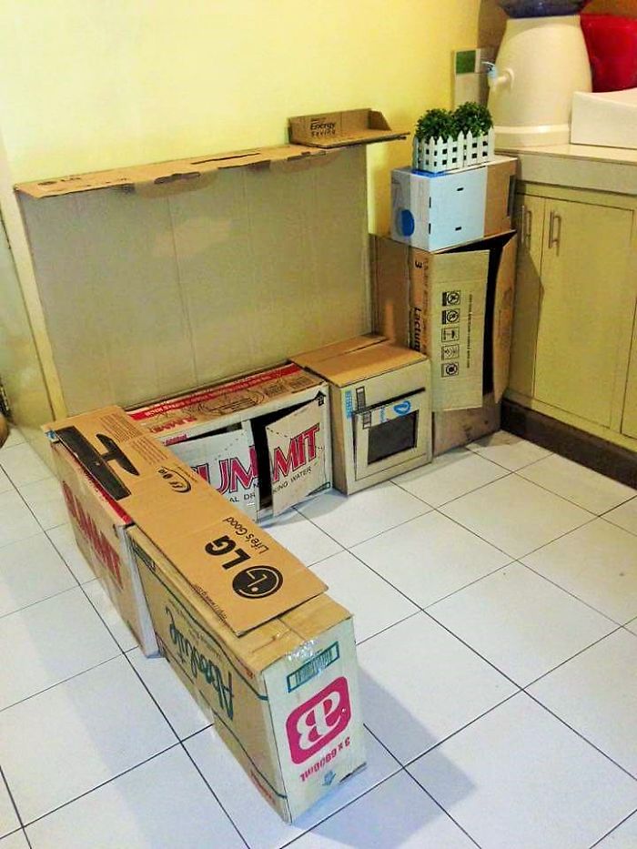 How To Create A Mini Cardboard Kitchen For Your Toddler How To Create A Mini Cardboard Kitchen For Your Toddler