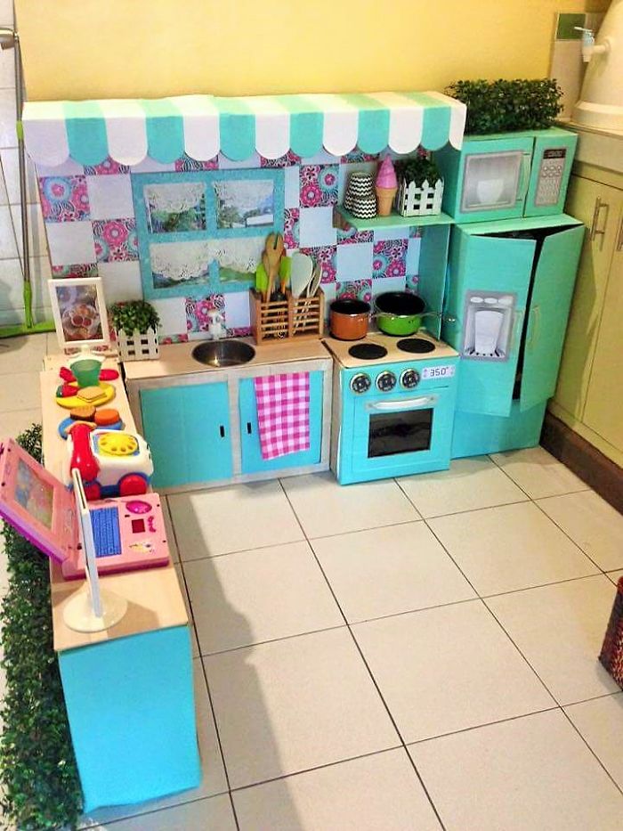 How To Create A Mini Cardboard Kitchen For Your Toddler How To Create A Mini Cardboard Kitchen For Your Toddler