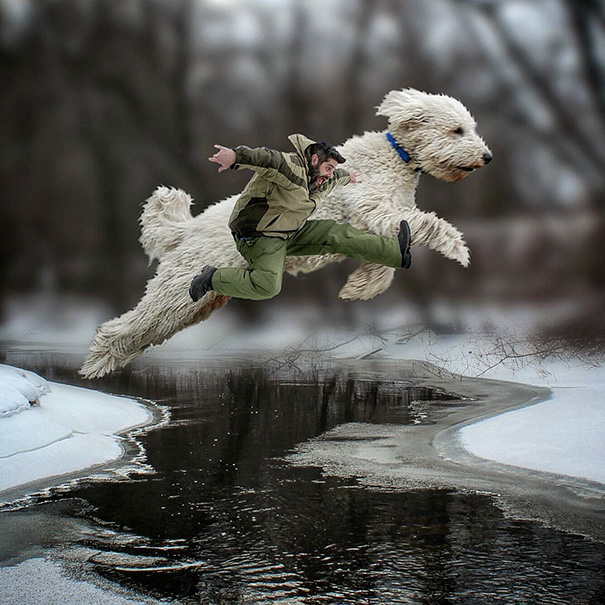 Photographer Photoshops His Dog Into A Giant Photographer Photoshops His Dog Into A Giant