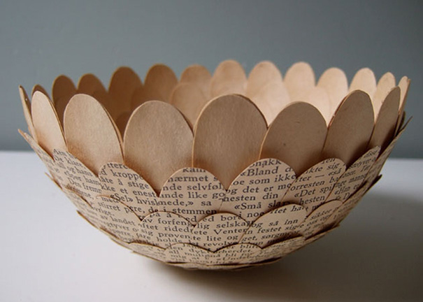 Old Books Repurposed Into Paper Cups And Saucers By Cecilia Levy Old Books Repurposed Into Paper Cups And Saucers By Cecilia Levy