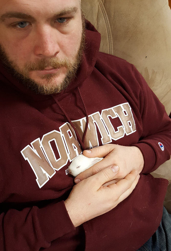 Paralyzed Bunny Gets A Tiny Skateboard Wheelchair To Move Around