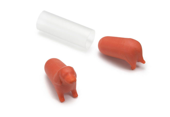 Dog-Shaped Earplugs That Look Like A Really Long Wiener Pup Dog-Shaped Earplugs That Look Like A Really Long Wiener Pup