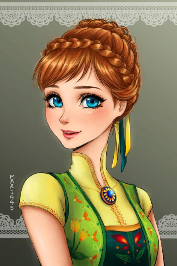 I Draw Disney Princesses As Anime Characters