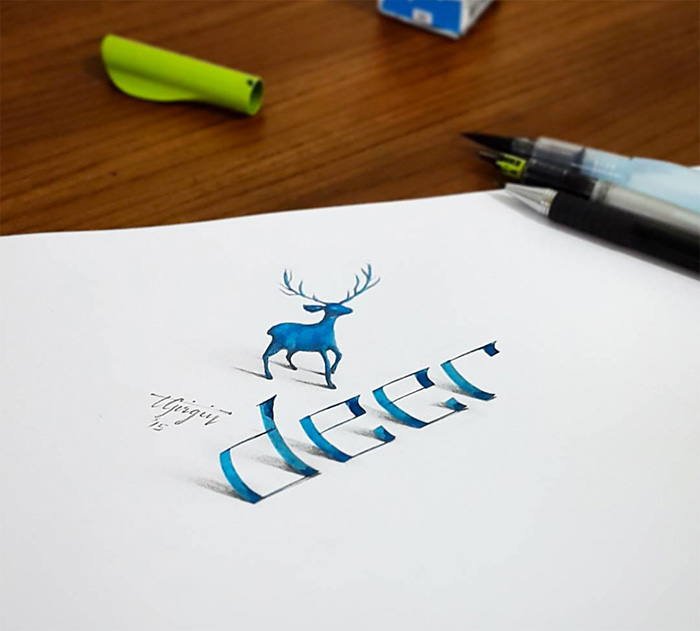 Electrical Engineer Creates 3D Calligraphy That Leaps Off The Page